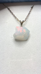 #350- 7.35ct Genuine Freeform Ethiopian Welo Opal on a Sterling Silver Chain