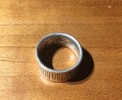Sterling Silver .925 Contemporary Modern Ring Size 6 Concave w Rib Marks Etching