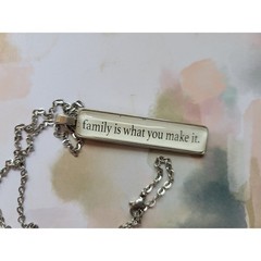Family is What You Make It pendant necklace made with Hooked book pages