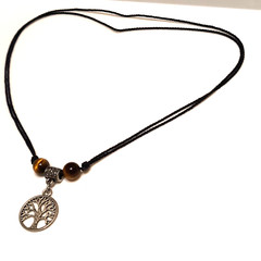Adjustable Necklace Tree of Life with Tiger’s Eye bead