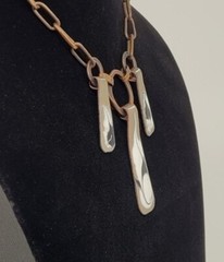Unique Studio Made Arts & Crafts Green Enamel on Copper Necklace & Pendants