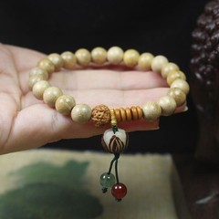 8mm Milk-Scented Wood Bracelet, Bodhi Lotus-Style Yoga Bracelet Mala Beads