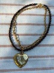 Handmade Antique Gold Heart Necklace