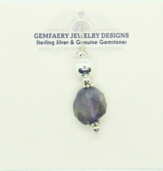 Sterling Silver Faceted Natural IOLITE Gemstone Pendant #5219…Handmade USA