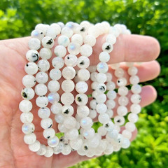 6mm Rainbow Moonstone Dainty Bracelet Healing Protection Stone Stretch Bracelet