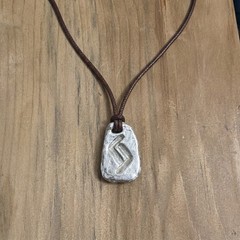 Jera Rune Pendant ᛃ [RAW FINISH] ᛃ Pewter Talisman for Harvest & Patience