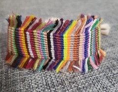Gorgeous unique colorful Macrame cuff bracelet . Sliding Knot