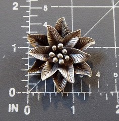 Handmade Hill Tribe Flower Pendant Fine Silver Flower Three Dimensional Pendant