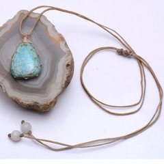 5 Pcs Natural Mix Gemstones Handmade Bohemian Macrame Necklaces Wholesale Lot