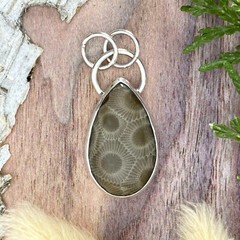 Petoskey Stone Teardrop Pendant