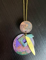 Handmade Statement Necklace – Colorful Geometric Pendant