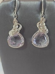 Amethyst Sterling Silver Dangle Earrings Handmade Nature-Inspired 925 Jewelry