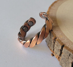 Solid Pure Copper Magnetic Ring Men Women Arthritis Adjustable Ring