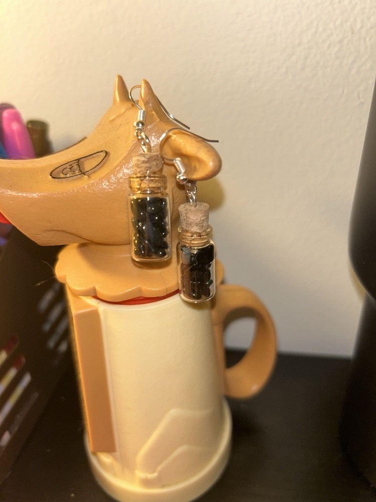 Handmade Crystal Jar Earrings, Silver And Gold