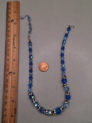 as is Vendome Blue Aurora Borealis Crystal Necklace 16.2″