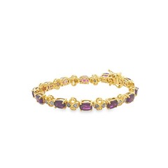 African Amethyst 9.5ctw Gold Vermeil Sterling Bracelet GP Amore 6.5″