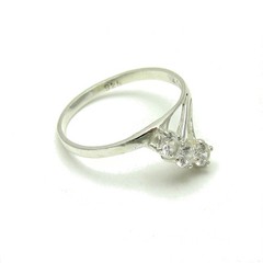 Sterling Silver Ring Stamped Genuine Solid 925 With 3 Cubic Zirconia Empress