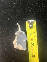 Natural Untreated Polished Chalcedony Pendant Gold Plated 18K Bail