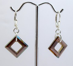 Earrings Made with 14mm Cosmic Copper Coloered Rings Swarovski Crystal Elements.