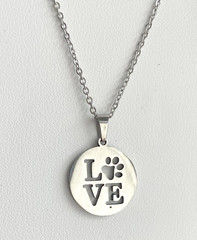 Love Paw Print Bundle – Necklace and Earrings – Artisan Jewelry Set
