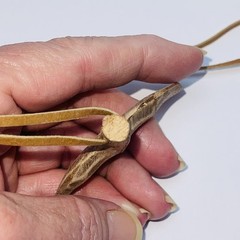 Wood Whale Tail Pendant Necklace Hand Carved 24″ Leather Cord Strength Power