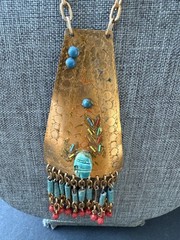 Vintage Handcrafted Pendant Boho Necklace Artisan Southwestern Tribal Festival