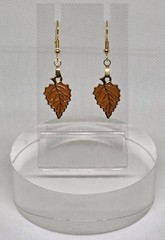 Dangling Brown Fall Leaf French Hook Fashion Earrings