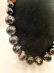Natural Black Banded Agate Graduated Bead Statement Necklace 1440ct Huge 22mm