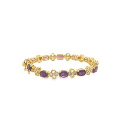 African Amethyst 9.5ctw Gold Vermeil Sterling Bracelet GP Amore 6.5″