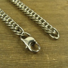 Titanium 6.8mm thick Double ring Curb link chain necklace anti-allergy XTi242