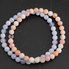 19.3g Jay King 7in Morganite Aquamarine Boho Sterling Silver Stretch Bracelets