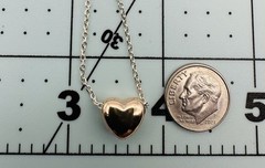 16” vermeil gold over sterling silver heart pendant chain necklace Dyadema Italy