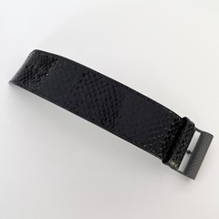 Bottega Veneta Leather Bracelet W/ Buckle Wide Black Metal Intrecciato Buckle S