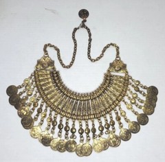Child Of Wild Coin Necklace Vtg Bohemian Boho Bronze Statement Chunky Heavy