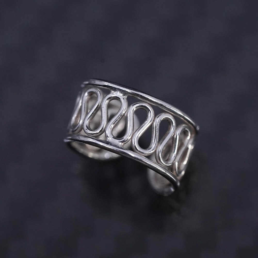 vintage sterling silver 925 handmade single ear cuff, earcuff