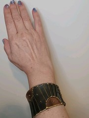 5 Unique Vintage 1970’s Brass Brutalist Handmade Cuff Bracelet Lot