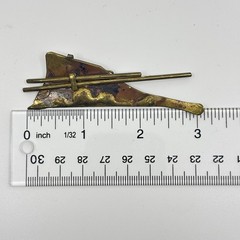 Czech Early 90s Brutalist Constructivist-inspired Brass Brooch Pin