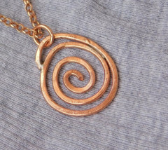 1 Pc Pure Copper Healing Spiral Pendant Locket, Jewelry, Spiritual Kriya