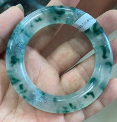 Certified Natural A Grade Icy Green Jade jadeite bracelets 55-56mm