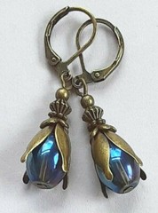 assorted CRYSTAL OVALS with BRONZE LEAVES U CHOOSE