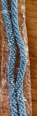 Necklace Glass Beads Small Stranded Light Blue Handmade 22″