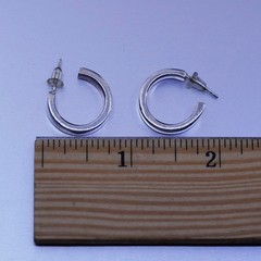 0.75”, vintage Sterling silver handmade earrings, bold 925 hoops