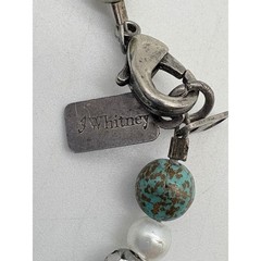J Whitney Artisan Blue Lampwork Glass and Stone Beaded Bracelet Bohemian 6 Inch