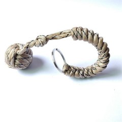 Keychain Strength Paracord Black Monkey Fist Hiking With Steel Outdoor Ball