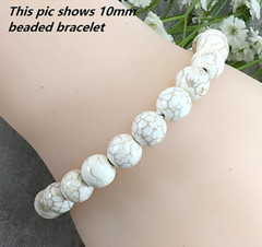 White Magnesite Turquoise Stretchy Bracelet Healing Gemstone 4mm6mm8mm 10mm12mm