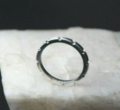 Sterling Silver .925 Solid Carved Ring Gear band Size 7 Mens Womens Unisex