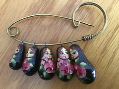 Russian Matryoshka Pin Brooch Mamushka Nesting Dolls Traditional Russian Jewelry