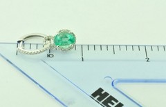 14K Solid White Gold Dangling Natural Emerald Diamond Earring Dangle 2.89 ct