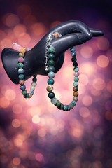 Natural Indian Agate Necklace and Bracelet Set Handmade Jewelry 10 mm Beads