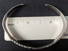 Sterling Silver Cuff Gold Accents Traditional Bali Design 925 Gift Idea Vintage